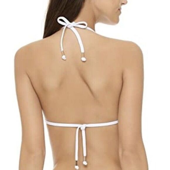 EBERJEY Womens White String Bikini Top NEW Crystal Vally Gisele REVOLVE Small S - Picture 3 of 9